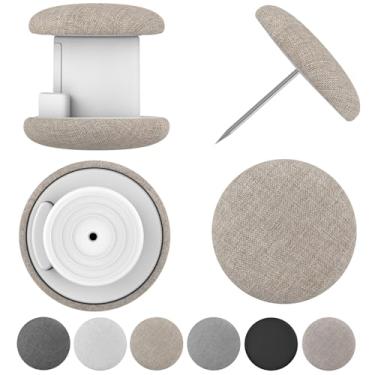 Imagem de Uzpomel Clipes de edredom clássicos de linho, fixadores de pino de dupla face de metal, conjunto de 6, várias cores disponíveis, sistema de prevenção de turno de edredom (natureza)