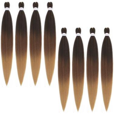 Imagem de Braiding Hair Alrence pré-esticado de 42 polegadas, 8 pacotes 1B/30/27