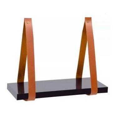 Imagem de Prateleira Decorativa com Alça Marrom - Branca ou Preta - BRASWU