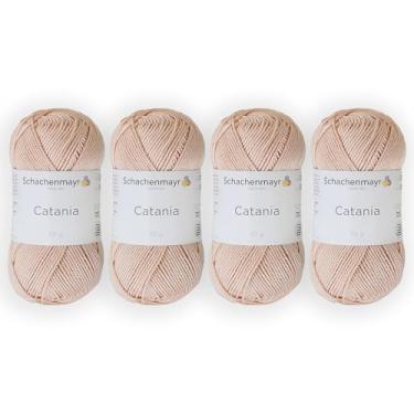 Imagem de 4 novelos/pacote Schachenmayr (SMC) Catania Originals Yarn, cada bola 50 g (125 m), 100% algodão mercerizado para fio de tricô e crochê, peso esportivo, 436 - marfim