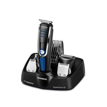 Imagem de Aparador de Pelos Mondial Super Groom 10 em 1 BG-03 Sem Fio Preto/Azul - Bivolt
