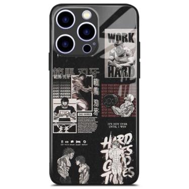 Imagem de Akatxezy Capa de telefone brilhante exclusiva anime Baki Hanma, favorita dos fãs de mangá, capa de silicone de vidro macio para iPhone 16e