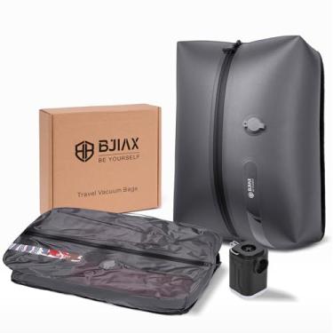 Imagem de Sacos de vácuo de viagem com bomba – Sacos de compressão reutilizáveis para bagagem, sacos de compressão impermeáveis para malas de mão e mochila, cubo de embalagem de vedação a vácuo para embalagem