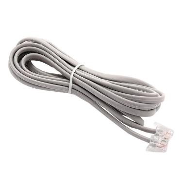 Imagem de Cabo Telefone Pino Americano + Pino Americana 2m Liso Cinza