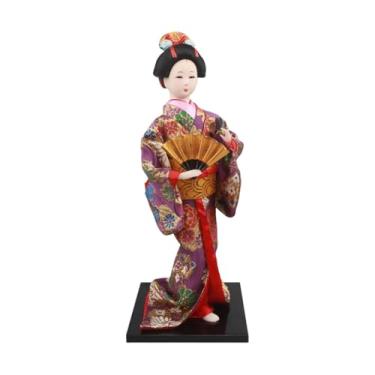 Imagem de FLCPJGV Estatueta de Gueixa Japonesa, Boneca Gueixa Oriental, Escultura Kabuki, Figura Artesanal em Pé Feita de Tecido, Espuma E Resina para Presente, Escritó, Style D, Tamanho real
