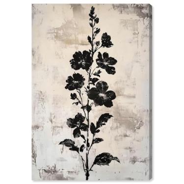 Imagem de Black Hollyhock II Canvas Print Floral Wall Decor by Art Remedy, Gallery Wrapped, 25 x 38 cm