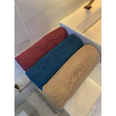 Imagem de Jogo 3 Toalhas de Banho Gigante 100% Algodão Alta Absorção Felpuda Grossa Macia Super Luxo(Champanhe, Rubi, Petróleo)