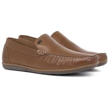 Imagem de Sapato Masculino Mocassim Democrata Denim Tag Couro Costurado a Mão 226102 Cor:;Tamanho:38-Masculino