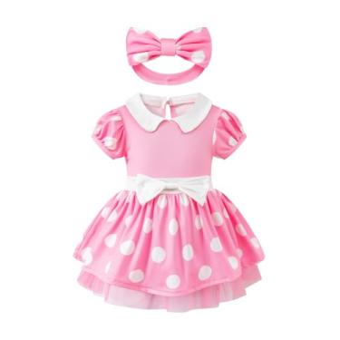 Imagem de bakjuno Vestido tutu de princesa para bebês meninas, festa de aniversário, cosplay, Natal, vestido com faixa de cabeça (3 a 6 meses)