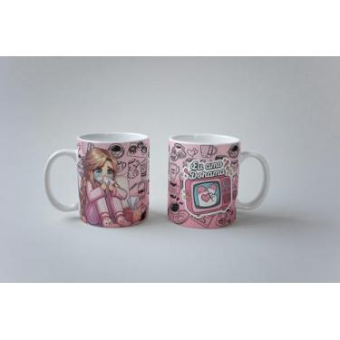 Imagem de Caneca Porcelana Dorama e Café Eu Amo Dorama Eu sou Dorameira 325ml (MOD04)