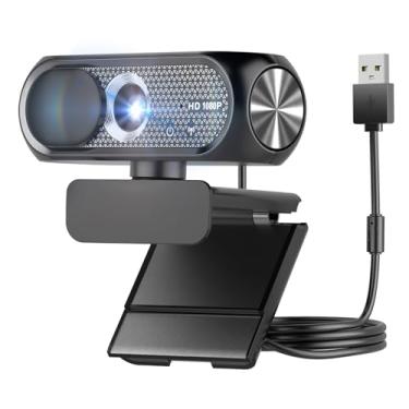Imagem de Shcngqio Webcam HD 1080p com microfone, cancelamento de ruído, capa de privacidade, lente grande angular, correção automática de luz, webcam USB Plug & Play para laptop, desktop, PC, Mac, zoom, Skype