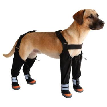 Imagem de Botas Com Suspensórios Para Cães - Impermeável de Patas,Botas Anti-Deslizantes Para Cães Com Faixa Refletora,Para Patas de Filhotes em Condições de Frio Neve e