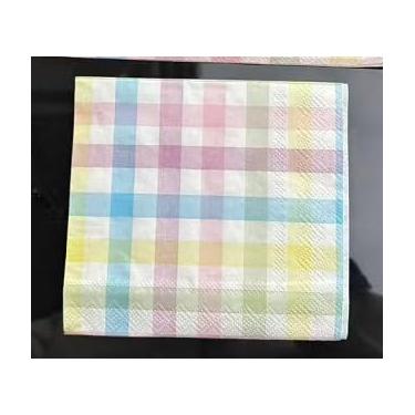 Imagem de Pacote com 50 guardanapos de papel de Páscoa Buffalo Check Guardanapos de papel xadrez suprimentos de festa guardanapos de xadrez de Páscoa guardanapos de coquetel perfeitos para decoração de jantar