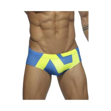 Imagem de Shorts De Praia Masculinos De Verão Com Estampa E Cordão, Cueca Triang