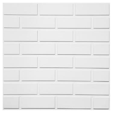 Imagem de Placa Painel Ripada 50x50cm - kit 20 peças 5m²(Tijolinho branco)