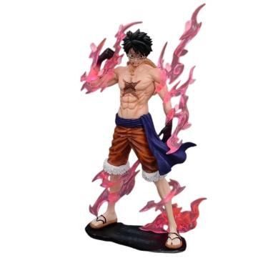 Imagem de Enfeite de figura de anime de uma peça Luffy Fire PVC com mais de 14 anos