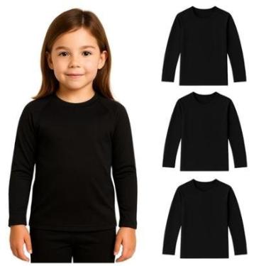 Imagem de Kit 3 Camisetas Manga Longa Infantil Menina Proteção Solar Praia-Feminino