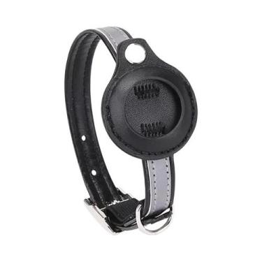 Imagem de Coleira De Couro Ajustável Para Animais De Estimação Com Rastreador GP