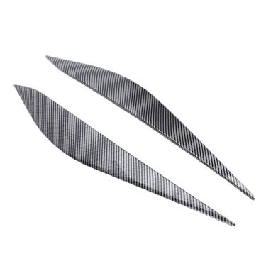 Imagem de Aramox 2 Pçs Farol Sobrancelhas Adesivo Apoio Sem Perfuração Necessária Frente Farol Pálpebras Capa Guarnição para Mk8 2017 2023 (Estilo Fibra de Carbono)
