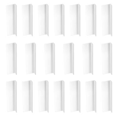 Imagem de Chewtoyo 20 peças divisórias de prateleira de plástico transparente, organizadores de prateleira em forma de L, adequados para supermercado, armazém, prateleiras de loja de conveniência, 19 x 4 x 6 cm