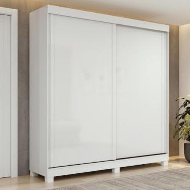 Imagem de Guarda-roupa 2 Portas de Correr 2 Gavetas Easy Light com Pés Branco