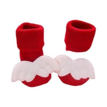 Imagem de Meias De Algodão Antiderrapantes Para Bebês Meninos E Meninas, Vermelh