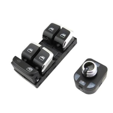 Imagem de Interruptor do espelho retrovisor elétrico dianteiro do lado do motorista, cromado, para Q5 A5 A4 B8 2008 2009 2010 2011 8KD959851A Interruptor do vidro elétrico