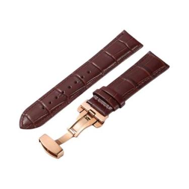 Imagem de Pulseira De Relógio Masculina Em Couro Gravado 18mm 20mm 22mm 24mm Com