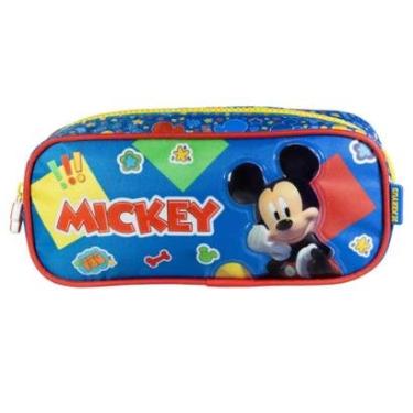 Imagem de ESTOJO ESCOLAR DUPLO BOLSINHA PORTA LAPIS PENAL MICKEY MOUSE-Unissex