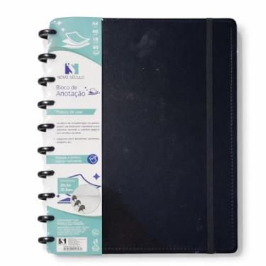 Imagem de Caderno Inteligente Discos 80 Folhas 29,5x21,5cm Capa Dura Faculdades Escolar Escritorio (Preto)