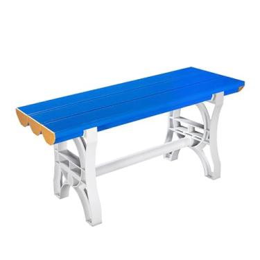 Imagem de Banco de plástico ABS resistente à prova d'água, cadeira externa para 2 pessoas para academia, piscina, banheiro e lounge, design de ripas, capacidade de 500 kg, 180 cm de comprimento