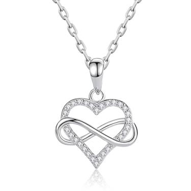 Imagem de Colar com pingente em forma de coração com design de símbolo do infinito