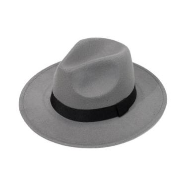 Imagem de Chapéus Jazz De Lã Unissex Com Aba Larga Estilo Inglês Para Outono E I