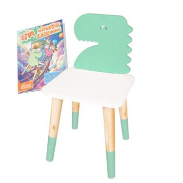 Imagem de Cadeira Infantil de Madeira Dinossauro (Verde Claro)