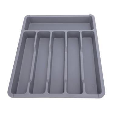 Imagem de Yinhing Organizador de Gaveta de Cozinha Talheres Multi Compartimento ABS Bandeja de Talheres Suporte de Utensílio para Armazenamento de Cozinha Cinza 12,2 X 14 Polegadas