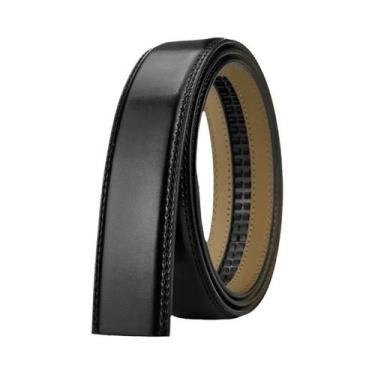 Imagem de Cinto Masculino De Couro Genuíno Sem Fivela 3,5cm De Largura Tamanhos 