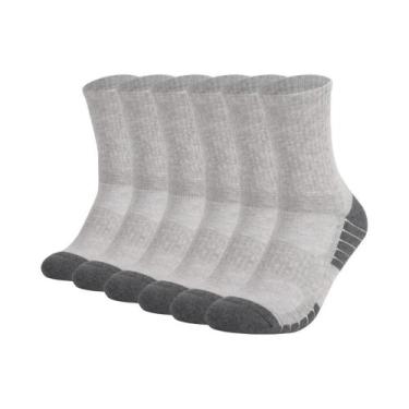 Imagem de Meias Esportivas Masculinas De Algodão Resistente, 3 Pares, Antiderrap