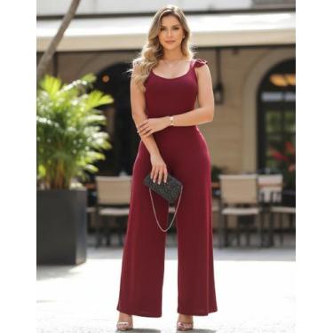 Imagem de Macacão Feminino Longo Pantalona Viscolycra Elegante Macaquinho Social