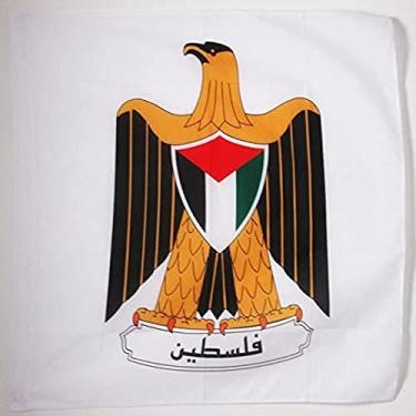 Imagem de Bandeira Palestina Brasão de Armas 3' x 3' para um mastro - Bandeiras palestinas 90 x 90 cm - Banner 3x3 pés com furo - Drapeau Armoiries de la Palestine AZ FLAG