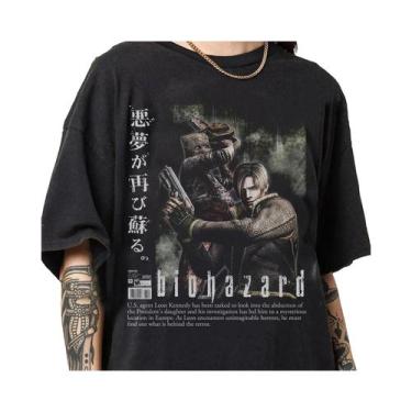 Imagem de Camiseta Unissex Retro Resident Evil Leon Kennedy Estilo Pirata Dos An