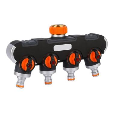 Imagem de Divisor de mangueira - conector de tubo de água, adaptador de 4 vias resistente à prova de vazamento para sistemas de irrigação gramado jardim fazenda irrigação gotejamento