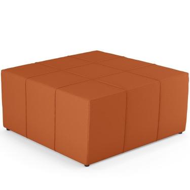 Imagem de Puff Decorativo Para Sala De Estar Quadrado Milano 90x90cm W01 Tecido Terracota