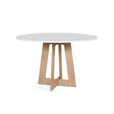 Imagem de Mesa De Jantar Redonda 4 Lugares 90cm Montreal Branco/jade - Straub Web