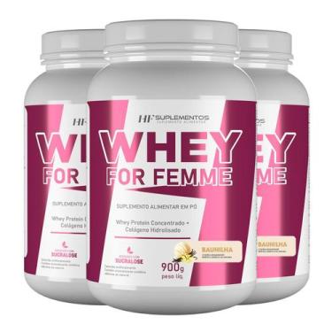 Imagem de 3X Whey For Femme + Colageno Hidrolisado 900G Baunilha Hf - Hf Supleme