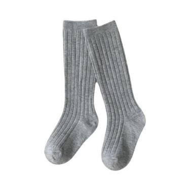Imagem de Meias De Algodão Listradas Até O Joelho Para Bebês Meninos E Meninas, 