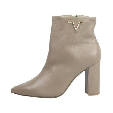 Imagem de Bota Via Marte Ziper Aplique V Lateral, 36, Bege
