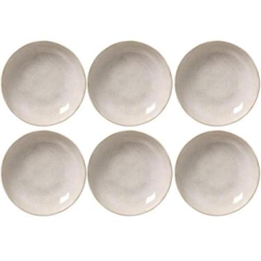 Imagem de Jogo 6 Pratos Fundos Porto Brasil Bio Latte 22cm Cerâmica Off White Fe