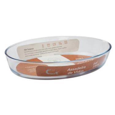 Imagem de Travessa Grande de Vidro 3L Oval Forno Assados Mesa Posta 1uni - CasaV