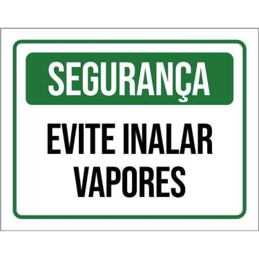 Imagem de Kit 10 Placa Acm Segurança Evite Inalar Vapores 18X23