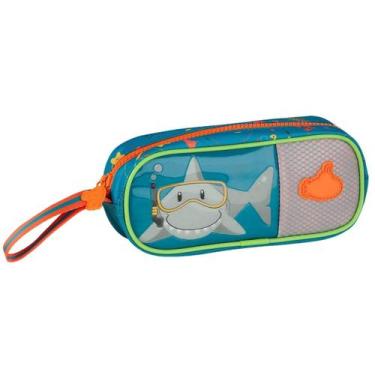 Imagem de Estojo Escolar Tubarão Infantil Prático Design Diário Compartimento Es
